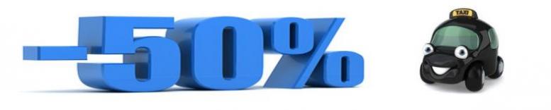 50 % rabatu na taxi